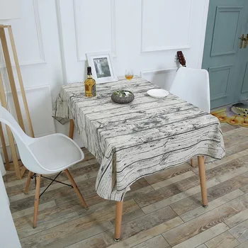 

Nordic Household Tablecloth Vintage Wood Grain Cotton Linen Tablecloth Imitation Bark Printed Dining Table Coffee Table Cloth