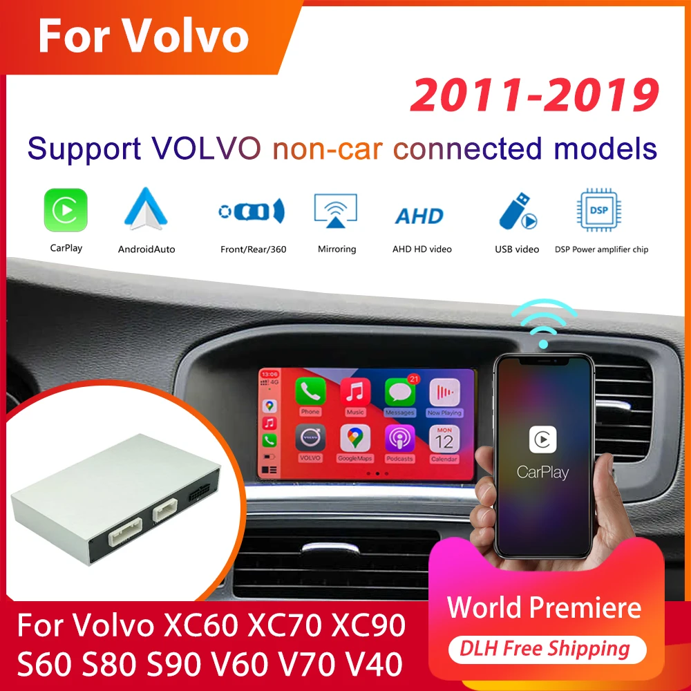 Wireless Apple Carplay Android Auto Module Car AI Box For Volvo XC60 XC70 S60 S80 V60 V70 V40