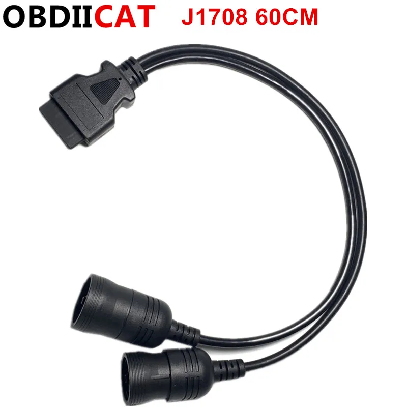 Горячая J1708 грузовик Y кабель OBD2 16pin/9pin к J1708 6pin/J1939 9pin лучший кабель переходника диагностики Y КАБЕЛЬ
