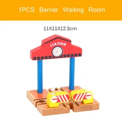 Wooden Train Track Accessories: Double Platform Gas Station & Airplane Airport Educational DIY Toy Set for Children (WD - 1044)