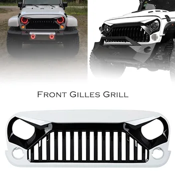 

For Jeep Wrangler JK Rubicon Sahara Sport Front Grille Grill 2007 2008 2009 2010 2011 2012 2013 2014 2015 2016 2017