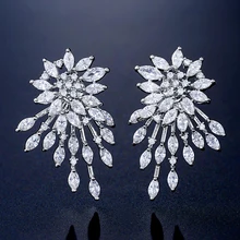 UILZ классические серьги-гвоздики с кубическим цирконием для женщин, свадебные серьги, свадебные украшения для невесты, подружки невесты, выпускного вечера UE544