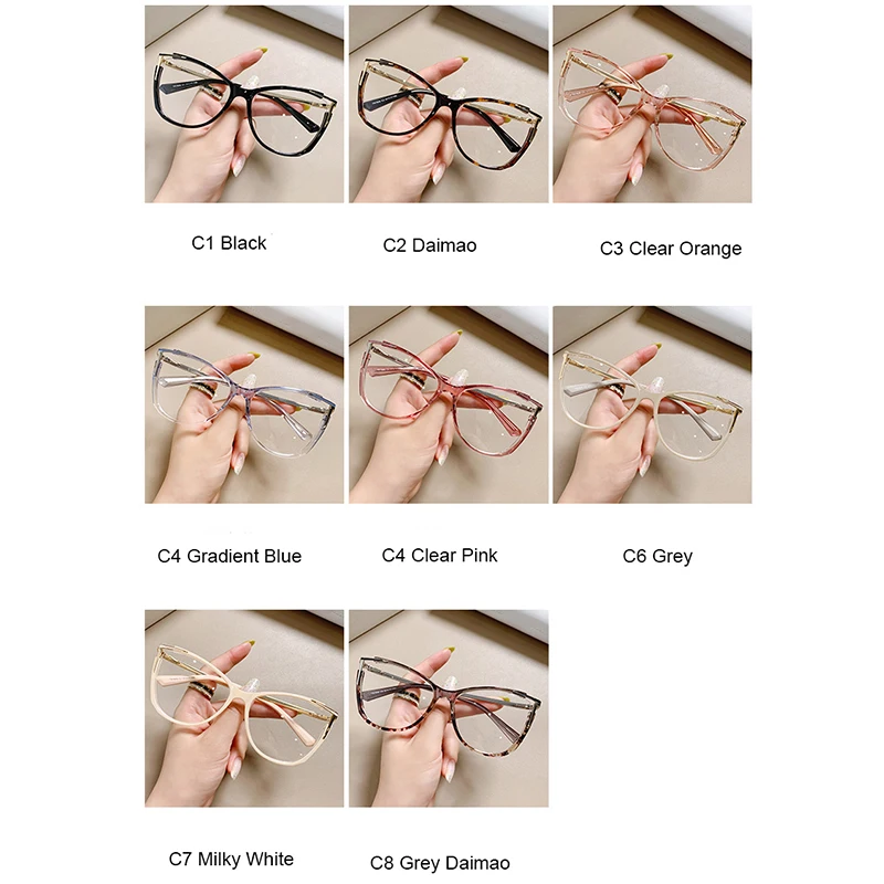 Anti Blue Light Myopia Minus Diopter Glasses -1 -1.5 -6 Fashion Gradient Blue Eyeglasses Big Frame Luxury Cat Eye Glasses Oculos 4