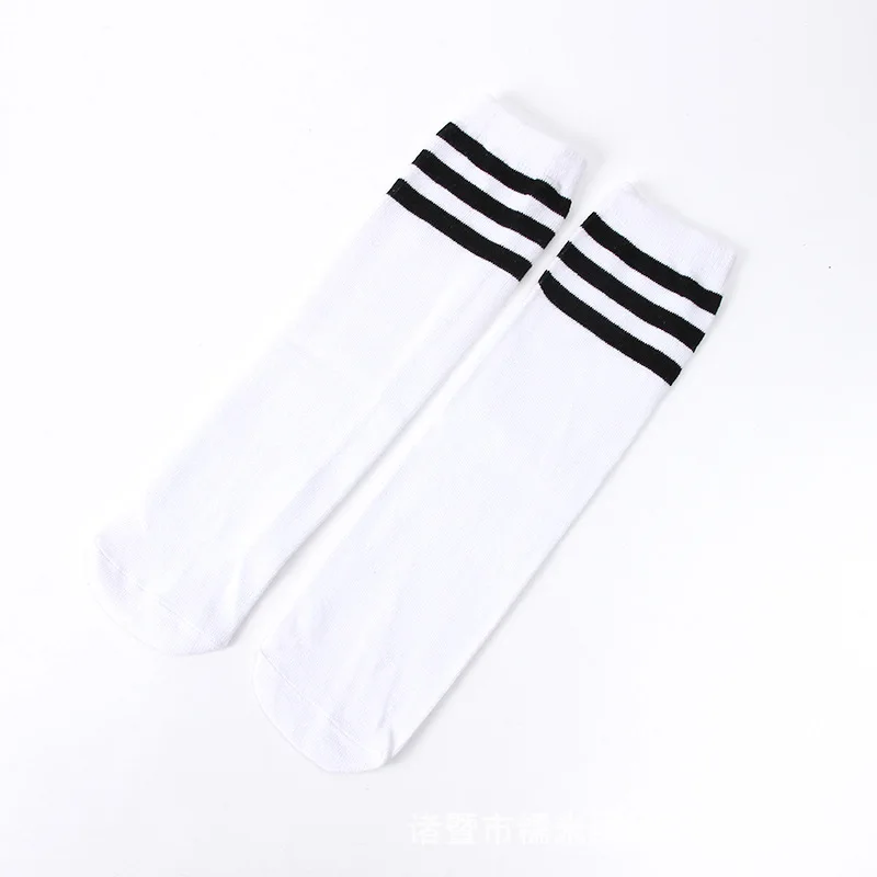 Black Striped Детские Полосатые гольфы для футбола, спортивные носки, длинные хлопковые Школьные носки, носки в японском стиле для мальчиков и девочек - Цвет: Black Striped