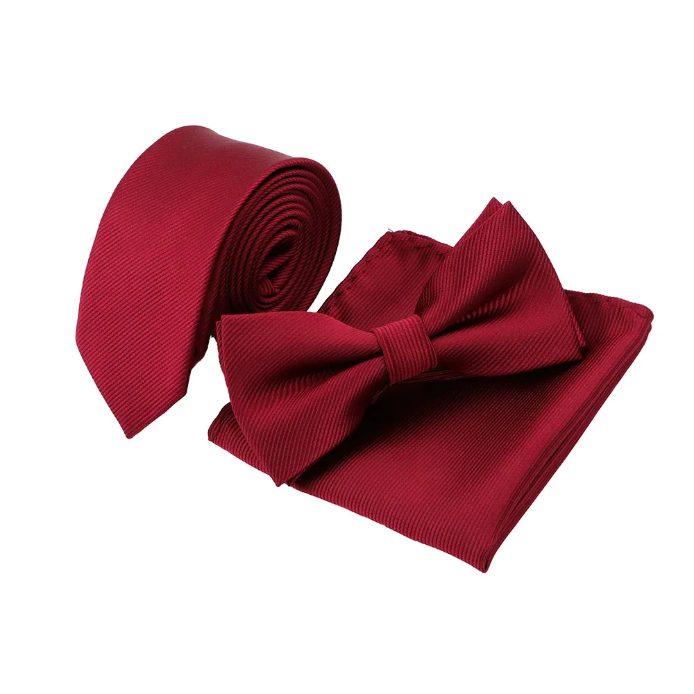 Горячая Мода Твердый набор галстуков мужские дизайнерские обтягивающие полосатые галстуки галстук бабочка платок галстуки для костюма галстук-бабочка Corbatas - Цвет: 1