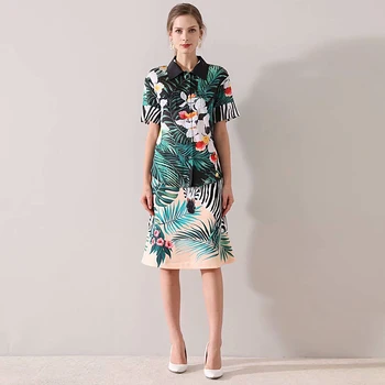 

New Fashion High Quality Beach Boho Party Workplace Sexy Shirts Tops Pencils Half Skirt Vintage Elegant Chic Prints Women'S Sets