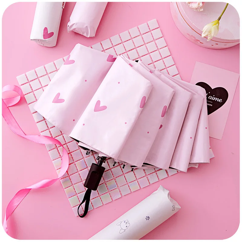 

Small Fresh Literature and Art Sunshade Umbrella Small Portable Sunshine and Rain Dual-purpose