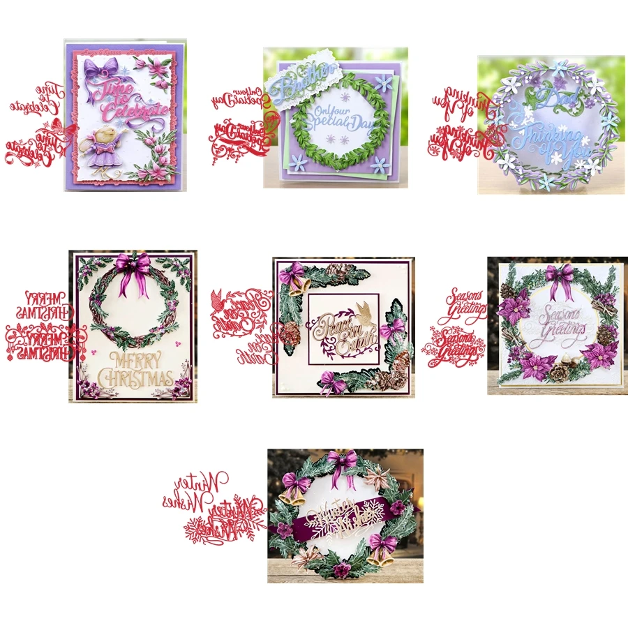 

Fancy Words Best Wishes Winter Christmas Greetings On Your Special Day Metal Cutting Dies For DIY Scrapbooking Album Paper Cards