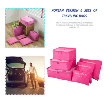 

Hot 6 Pcs/Set Korean Style Travel Home Luggage Storage Bag Clothes Storage Organizer Portable Case 6 Colors Drop Shipping
