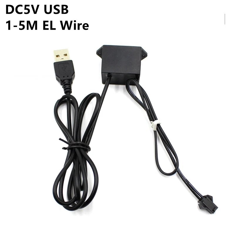 

DC5V USB Power Supply Adapter Driver Controller Inverter For 1-5M El Wire Electroluminescent Light,DC To AC
