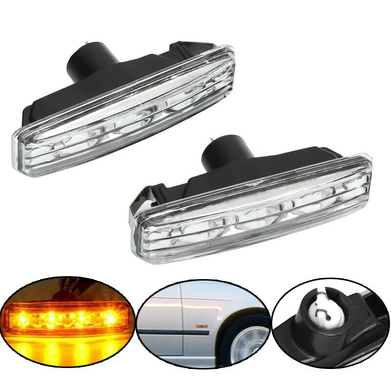 Car Clear Turn Indicator Side Marker Lights LED for BMW E39 1997 2003 63148360589Signal Lamp