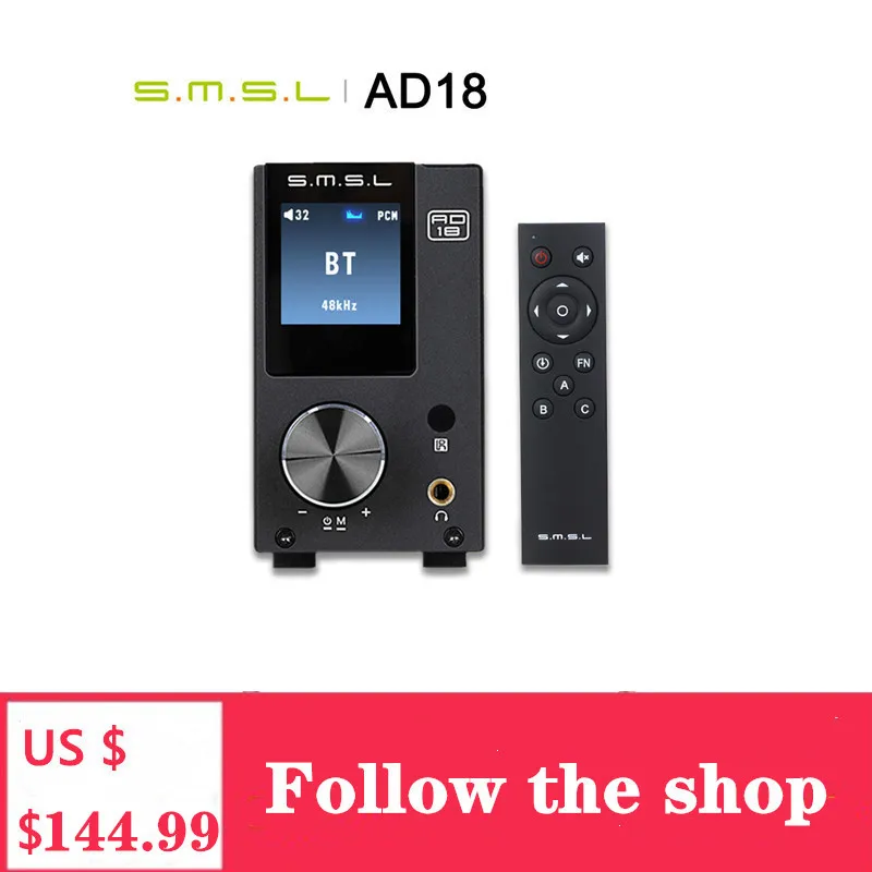 US $144.99 SMSL AD18 Audio Digital Amplifier Bluetooth 42 USB DAC Amplifier Player DAC Hifi Power Amplifier 21Stereo Professional 80W Amp