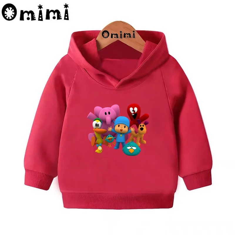 Pocoyo/Забавный детский свитер с рисунком; детские толстовки с капюшоном; крутой пуловер для малышей; топы для девочек и мальчиков; осенняя одежда; KMT5313 - Цвет: Red-5313C