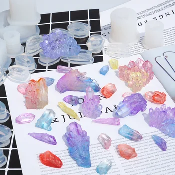 

DIY Glue Dripping Transparent Silicone Mold Accessories Crystal Jewelry Pendant Epoxy Resin Handmade Charms Cabochon Ore Mould