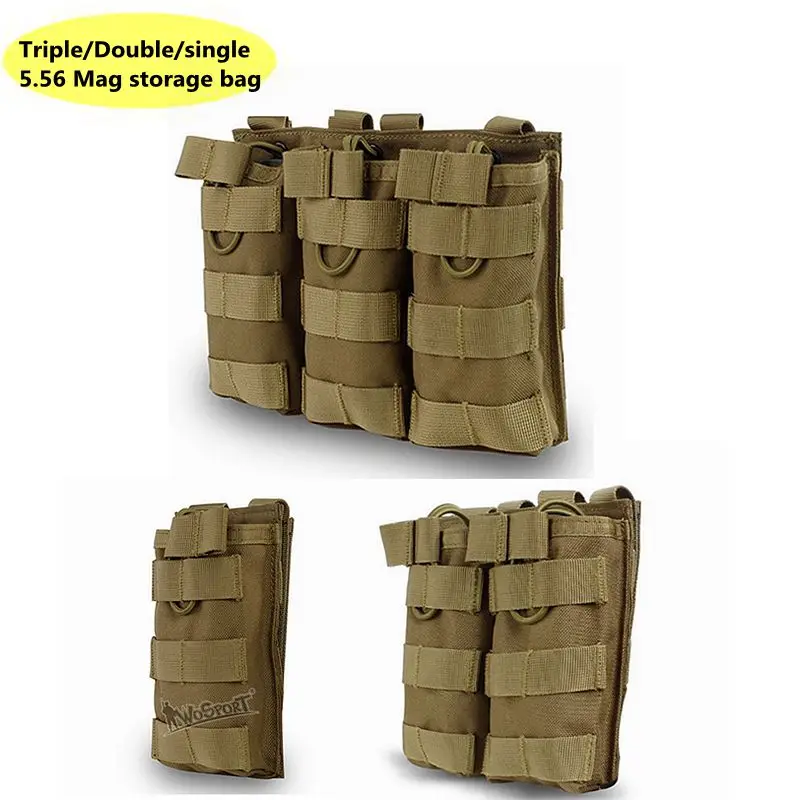

Tactical Single Double Triple Molle Magazine Pouch Airsoft Rifle 5.56 Mag Bag Drop Utility Pouch Bag Hunting Travel Tool Pouch