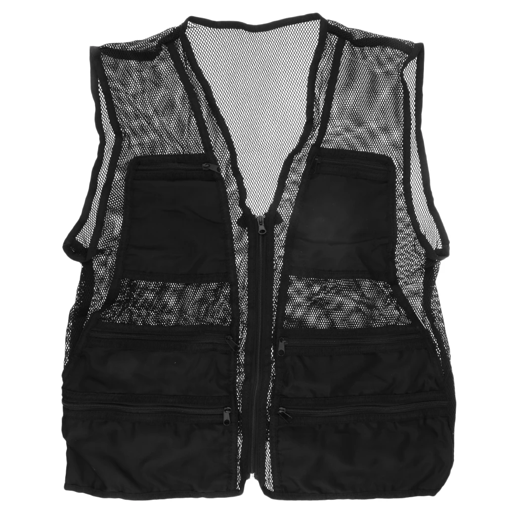 Casual Utility Hunting Fishing Travel Mesh Vest Multi pocket Photography Jackets Lightweight Quick-Drying Travel Hiking Jacket