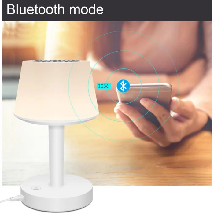 LED Night Light Wireless Bluetooth Speaker Touching Sensor Colorful Desk Bedside Lamp ALI88
