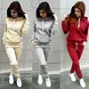 Solid Women Tracksuit Casual Hoodies Sweatshirt Pant Set Lounge Wear Sport Suit 2PCS Autumn Winter Clothes 3