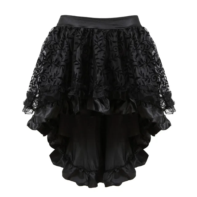 Women Sexy Mini Tutu Skirt Multilayer Mesh/Tulle/Lace/Floral Decoration Mini Pleated Skirts Fashion Dance Skirt Plus Size S-6XL 7056black