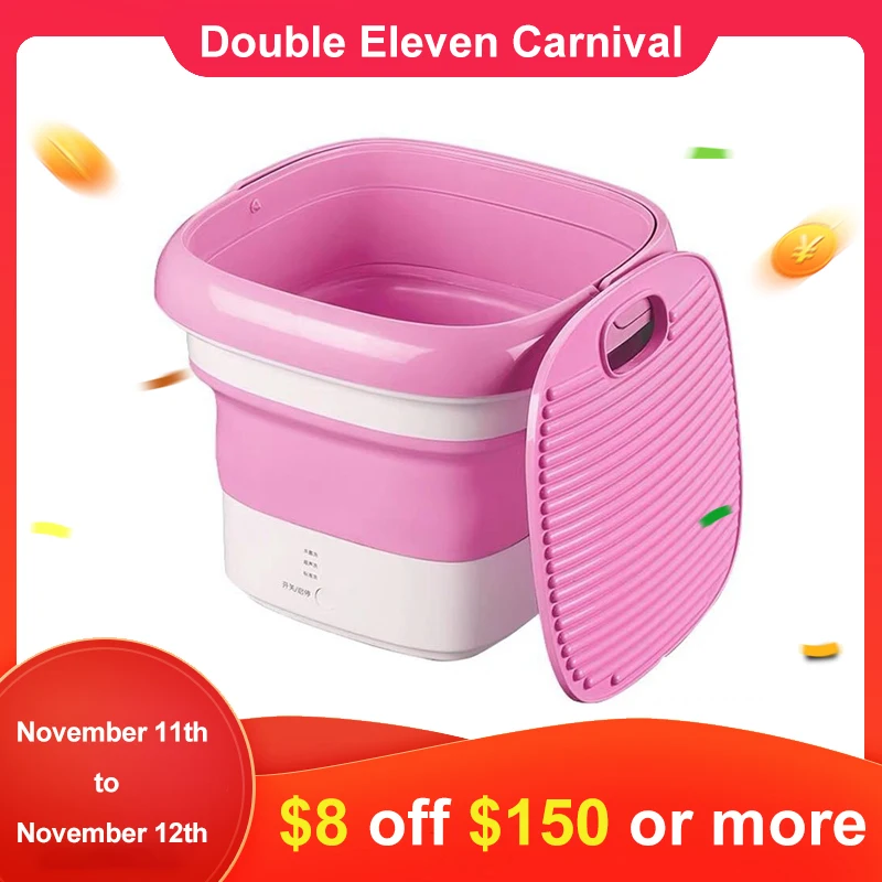 

Folding Washing Machine with Ozone Underwear Socks Washing Machine Carry-on Folding Washing Machine