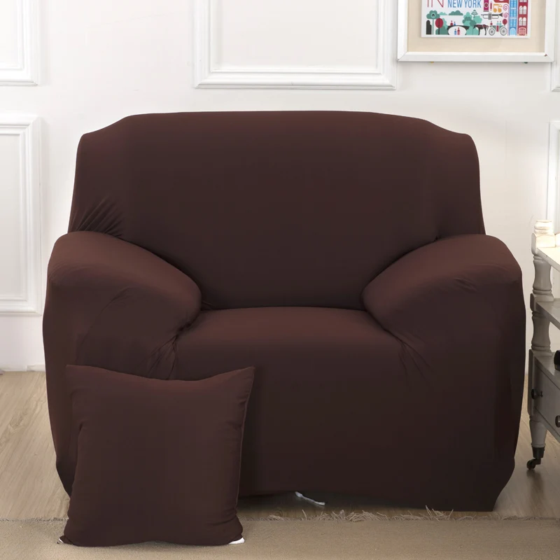coffee one seat Чехлы для диванов, все Чехлы, универсальные, на заказ, эластичные чехлы для диванов, полотенце, европейский стиль, Нескользящие, высокое качество - Цвет: coffee one seat