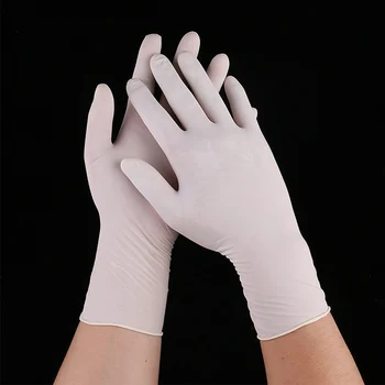

1/ 2/10 pcs White Disposable Industrial Exam Glove Elastic Latex Gloves Powder-Free Non-toxic Household Kitchen Protection Tools