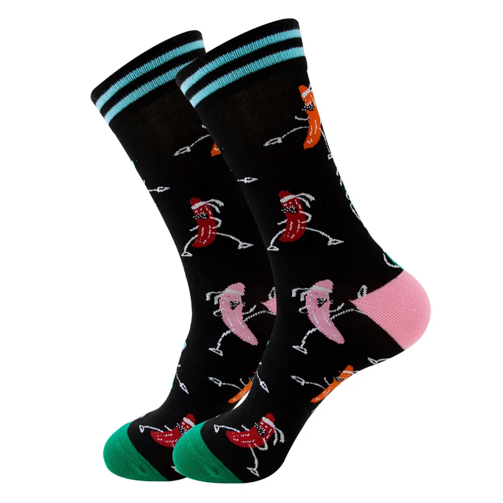 Vibrant Geometric Chess Pattern Cotton Socks - Colorful & Fun Gift