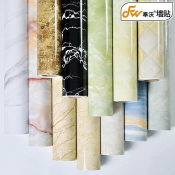 

61CM.5M Self-adhesive wallpaper PVC marble pattern waterproof background wall paper decoration cabinet door kitchen