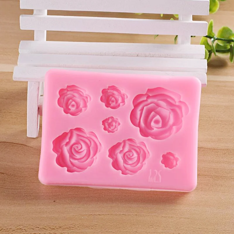 

Rose Flowers Shaped Fondant Silicone Mold Craft Chocolate Baking Mold Cake Decorating Tools Kitchen Pastry Tool