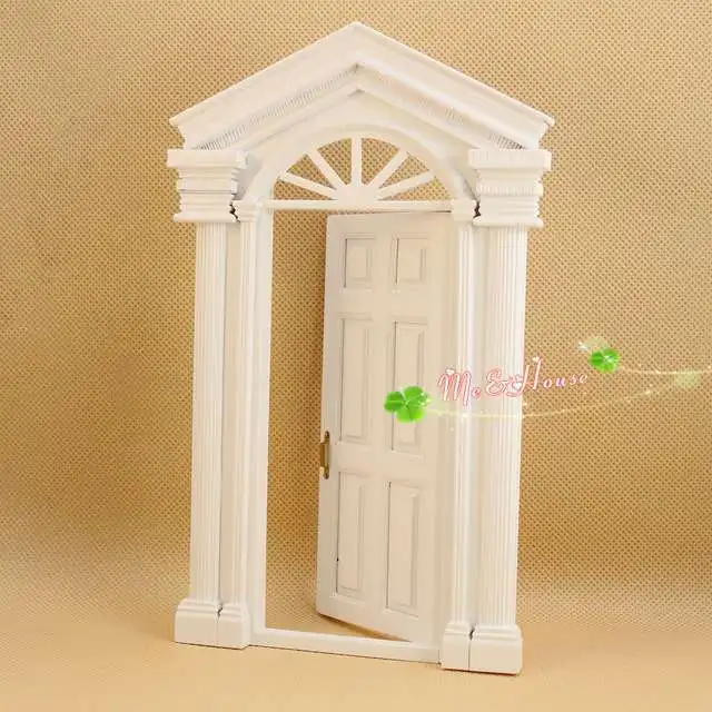 1:12 Кукольный дом аксессуары для мини-мебели DIY транца роскошные деревянные двери белая краска распыления