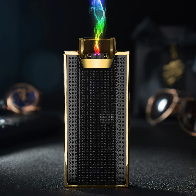 3 Плазменная Зажигалка 4 в одном bluetooth динамик умный дисплей банк питания зажигалки Подарки другу - Цвет: 3