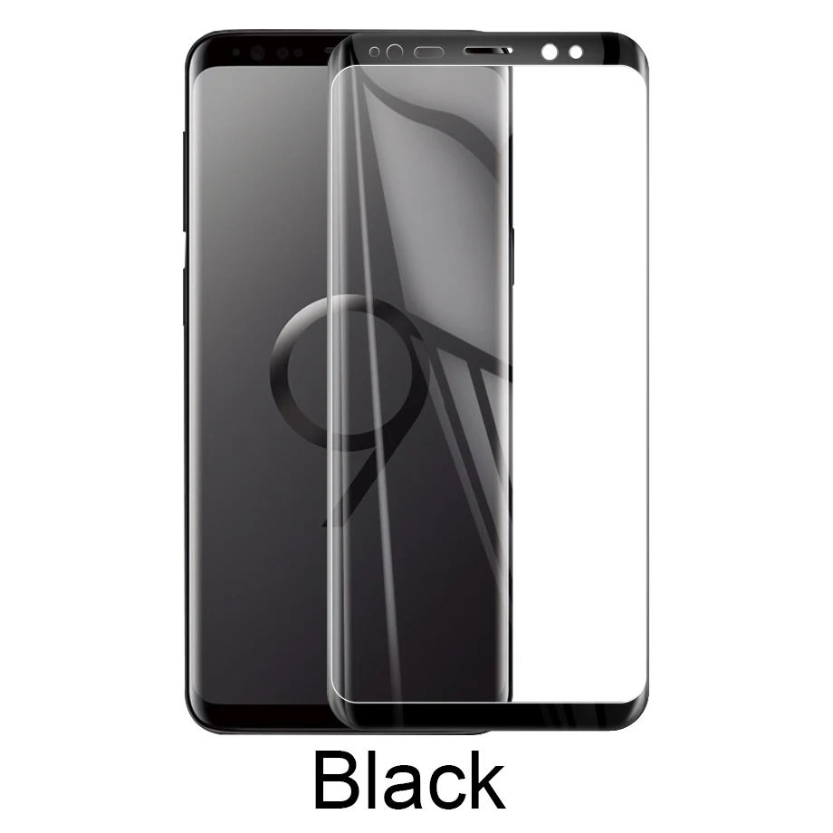 Black Изогнутое закаленное стекло для samsung Galaxy S9 S8 Plus Note 9 8 Защита экрана для samsung s7 edge Защитное стекло для samsung S9 - Цвет: Black