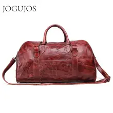 JOGUJOS Мужская сумка из натуральной кожи, мужская сумка для путешествий, сумка на плечо, Винтажный дизайн, сумка для путешествий