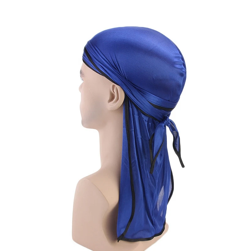 Doo Rags длиннохвостая шелковистая шапка-тюрбан, повязка на голову, бандана, шелковый атлас, Длиннохвостый Скорпион, Пиратская Кепка, головные уборы, аксессуары для одежды - Цвет: K