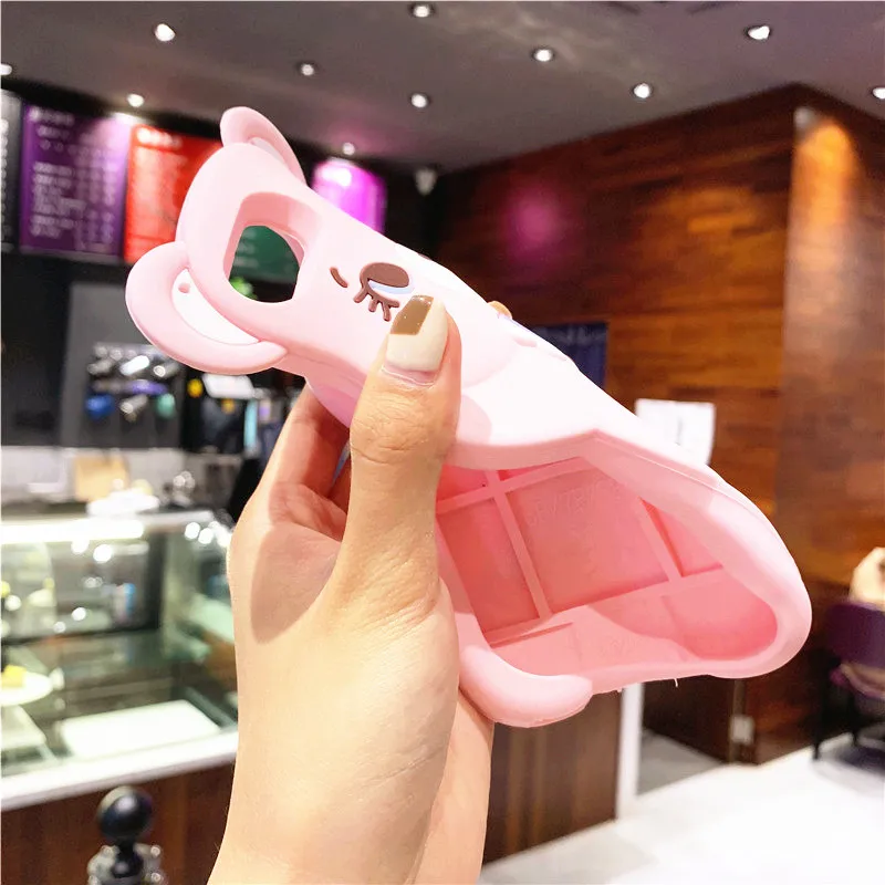3D силиконовый чехол с мультяшным бантом медведем для iphone 11 Pro Max XS MAX X XR милый кавайный чехол для телефона iphone 6 6s 7 8 Plus