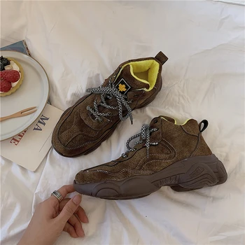 

Women's old shoes 2019 autumn and winter new Harajuku style thick bottom warm casual shoes student trend women's shoes