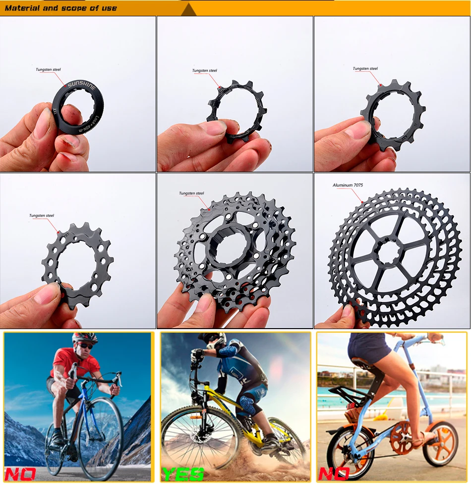 SUNSHNE MTB 11 Geschwindigkeit 11-50 t кассетт 365 г ультралайхт Fahrrad Freilauf 11 t Fahrrad Teile Berg Pelz shimano M9000 M80