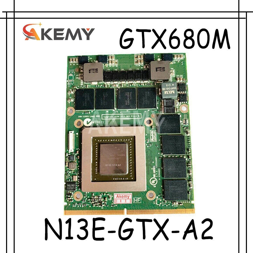 Akemy Оригинал GTX680M VGA Видеокарта N13E-GTX-A2 2G CN-020HTK 20HTK для Dell Alienware M17X R2 R4 M18X Полная