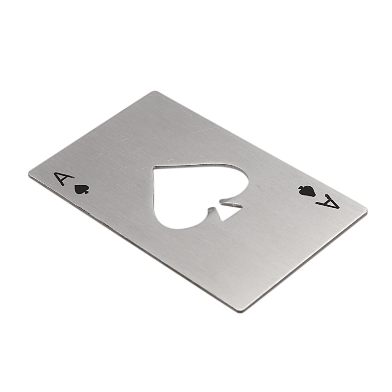 Playing Card Ace of Spades Poker Bar Tool Soda Stainless Steal Beer Bottle Cap Opener