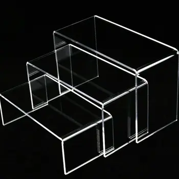 

UK Clear Acrylic Riser Stand Shelf Window Counter Display Jewelry Gifts Showcase
