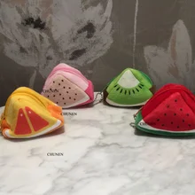 Плюшевый Кошелек с фруктами; 4 дизайна, фруктовый арбуз и т. д. плюшевая сумка с игрушкой, плюшевый Кошелек