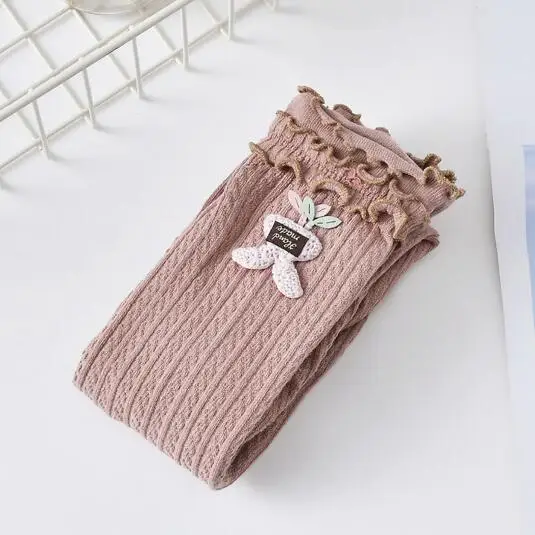 5Pink Детские колготки для девочек; леггинсы для младенцев; штаны с 9 точками; штаны для новорожденных девочек; большие хлопковые леггинсы для девочек с деревянными ушками; сезон осень-зима - Цвет: 5Pink