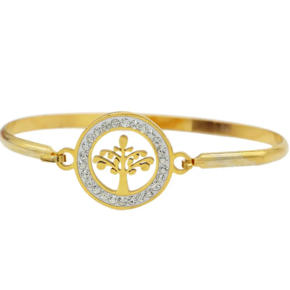 

PINXUN Can Open Gold Color Jewelry Bangles Small Tree lady Luxury Dubai Ethiopian African For Women Party wedding Gifts ST4