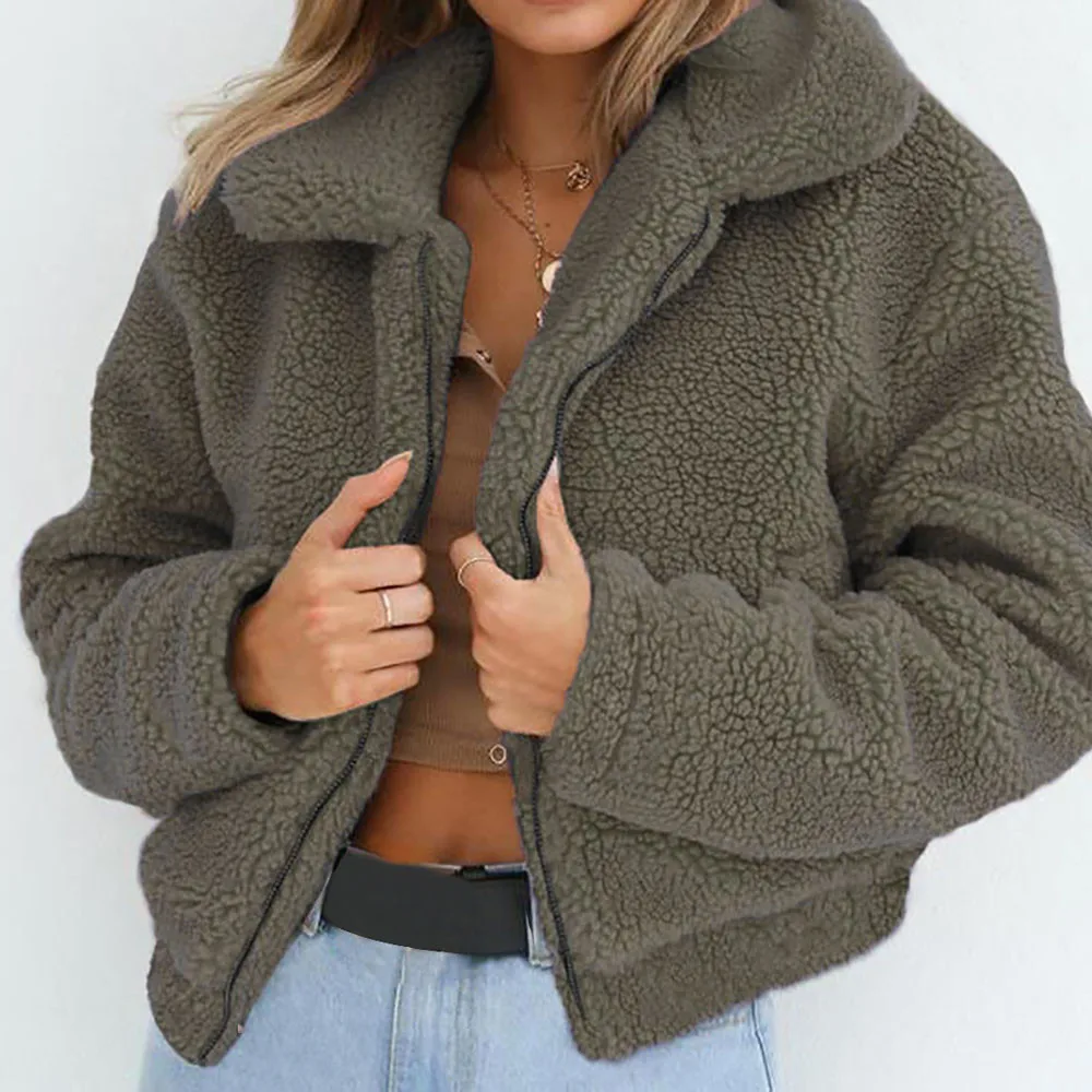 Женское теплое пальто из искусственной шерсти, куртка на молнии, зимняя парка, верхняя одежда, зимняя куртка для женщин, ropa mujer, пальто C30910 - Цвет: AG