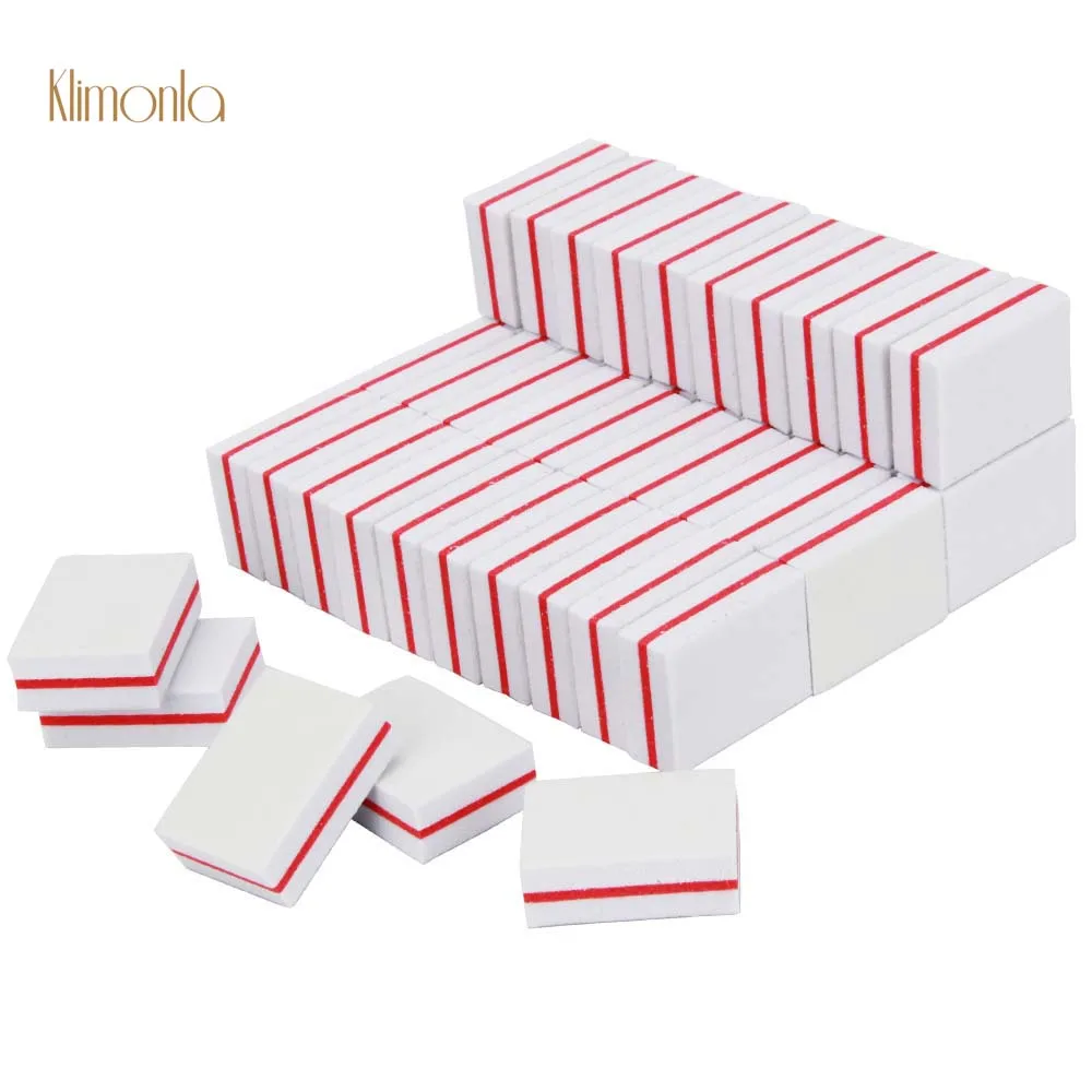 

50Pcs/pack White Mini Nail File 100/180 Sponge Buffer Block Professional Sanding Nails Art Buffing Tools Salon Accessories