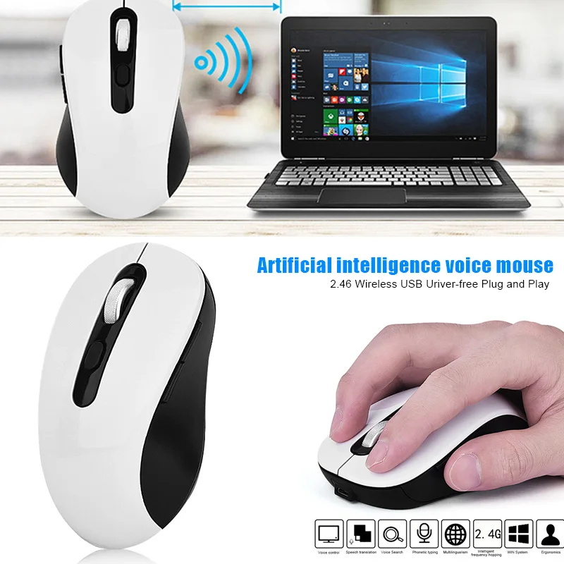 

AI Voice control Mouse Wireless Rechargeable Novelty Input Search Translation ING-SHIPPING