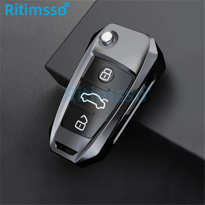 Custodia-protettiva-per-coperture-chiave-pieghevole-in-lega-di-zinco-per-Audi-A1-A3-A4-A5.jpg Custodia/cover per Chiave/telecomando in lega di zinco per Audi A1 A3 A4 A5 Q7 A6 C5 C6 accessori per lo Styling della borsa del supporto per auto - Custodia protettiva per coperture chiave pieghevole in lega di zinco per Audi A1 A3 A4 A5