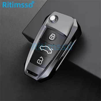 Custodia/cover per Chiave/telecomando in lega di zinco per Audi A1 A3 A4 A5 Q7 A6 C5 C6 accessori per lo Styling della borsa del supporto per auto 6 Custodia/cover per Chiave/telecomando in lega di zinco per Audi A1 A3 A4 A5 Q7 A6 C5 C6 accessori per lo Styling della borsa del supporto per auto - Custodia protettiva per coperture chiave pieghevole in lega di zinco per Audi A1 A3 A4