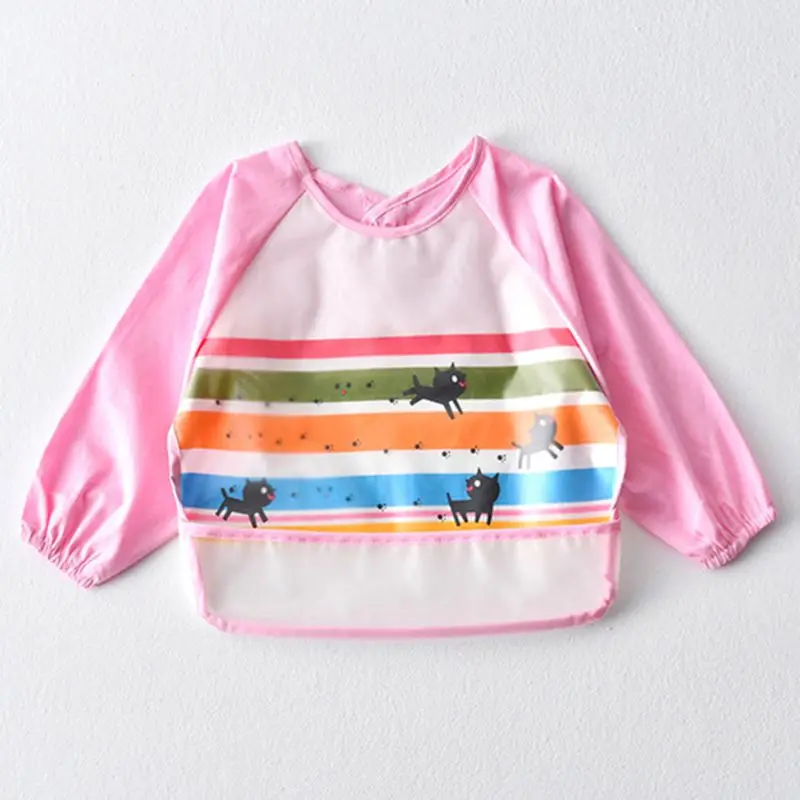 2 Pcs/set New Infant Children Long-sleeved Smock Waterproof Anti-dressing Bibs