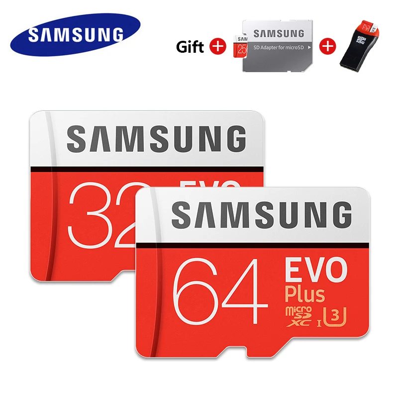 Оригинальные Карты памяти SAMSUNG EVO+, 64 ГБ, EVO plus U3, 128 ГБ, 256 ГБ, 512 ГБ, класс 10, Micro SD карта, 32 ГБ, microSD, UHS-I, TF карта